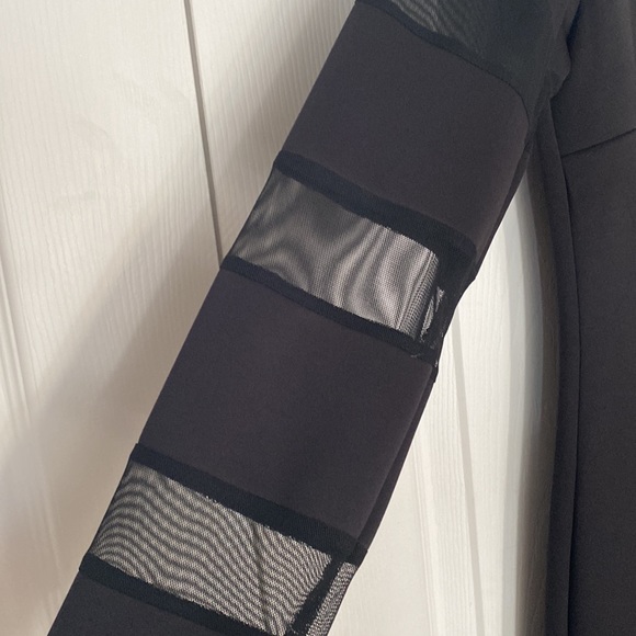 Black Mid Dress with Mesh Cut Out - Picture 3 of 5